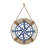 Metal Compass Blue Wall Decor with Rope Hanger