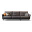 Canapé modulaire noir en cuir véritable-1053093488