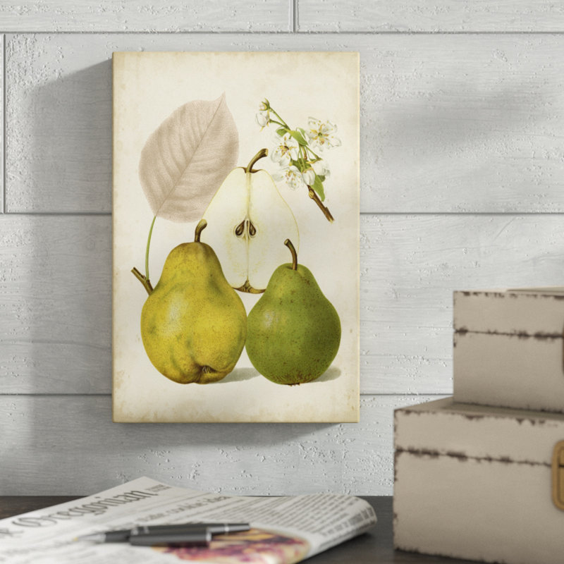 «Harvest Pears I», peinture sur toile, H 12 po x l 8 po