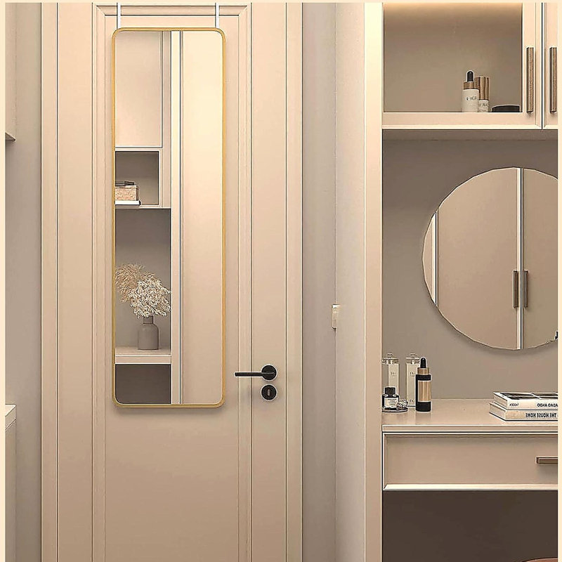 47 x 14IN Door mirror.(W2203P182156), Golden