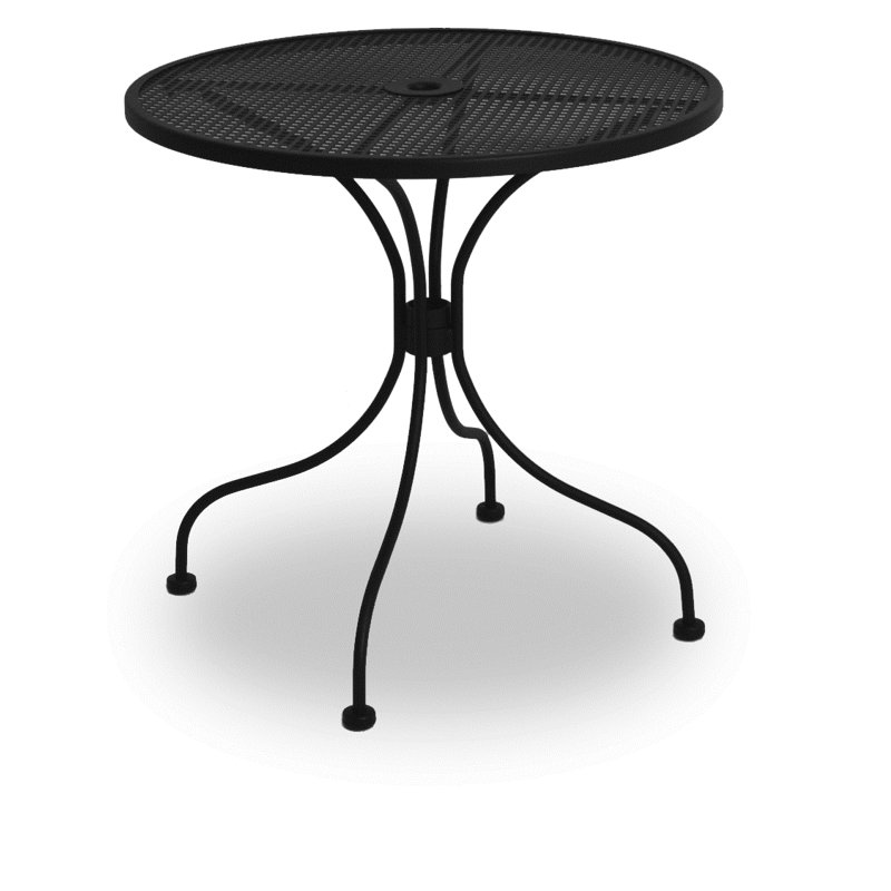 Midsomer Round Metal Outdoor Bistro Table With Umbrella Hole , 30'' in. W 30'' in. D