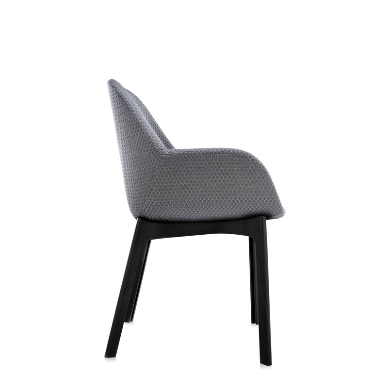 Clap Upholstered Arm Chair, Black, Graphite