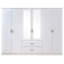 White 6 Door 2 Drawer Mirrored Wardrobe With Chrome Handles