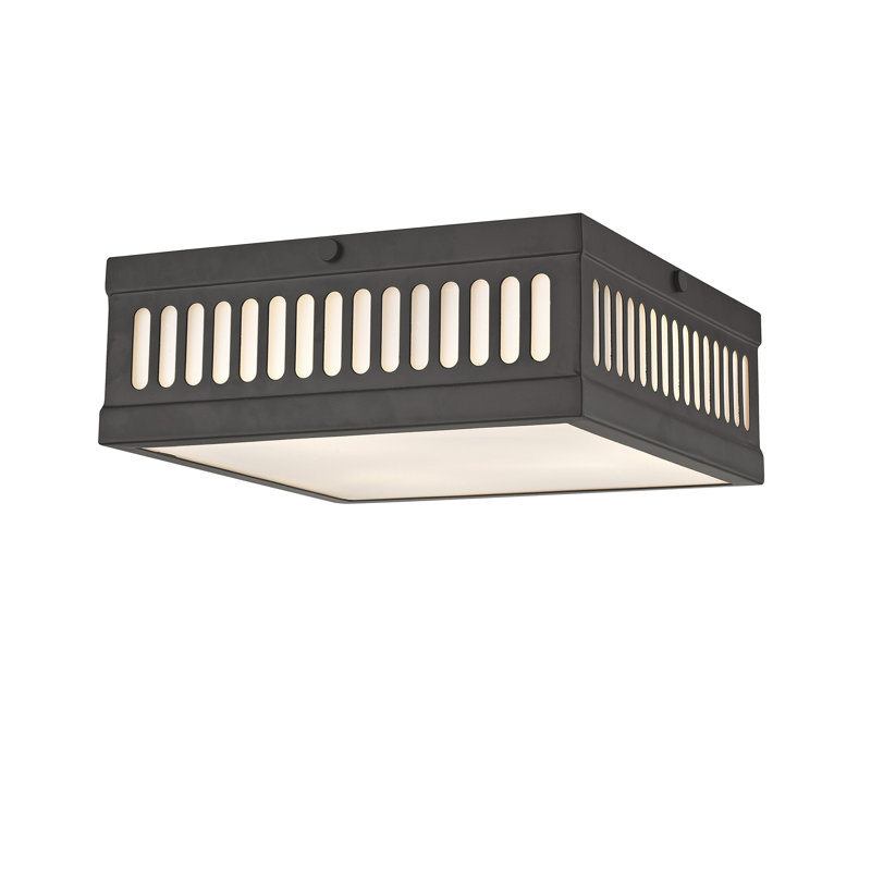 Plafonnier encastré 3 lumières 12,5 po Aliosha, H 3,75 po x l 12,5 po x P 12,5 po, Nickel brossé