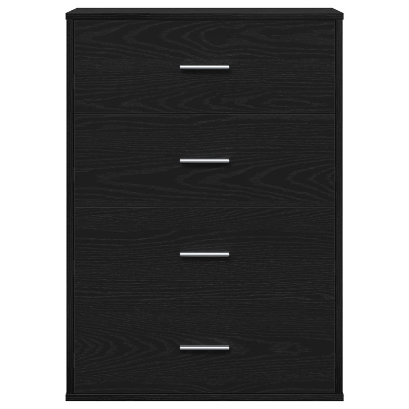 Sideboard With Drawer 60 X 31 X 84 Cm Engineered Wood, Black Oak