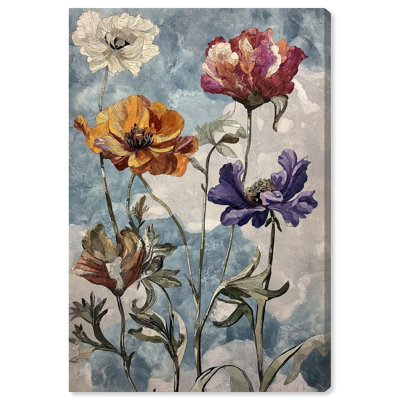 Art floral rétro sur toile Hued Blossom II par Art Remedy