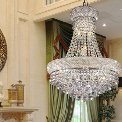26 po de diamètre, plafonnier haut DEL «Adagio Empire», accents de cristal
