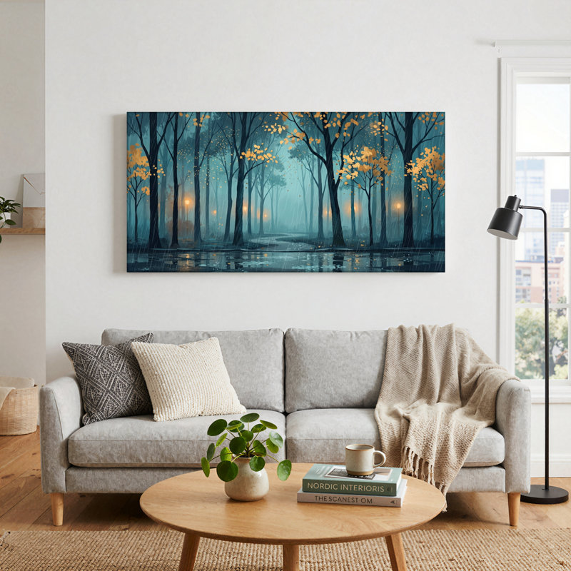 Ensemble de 1 tableau sur toile « Forêt mystique », L 58 po x H 28 po, Wrapped Canvas
