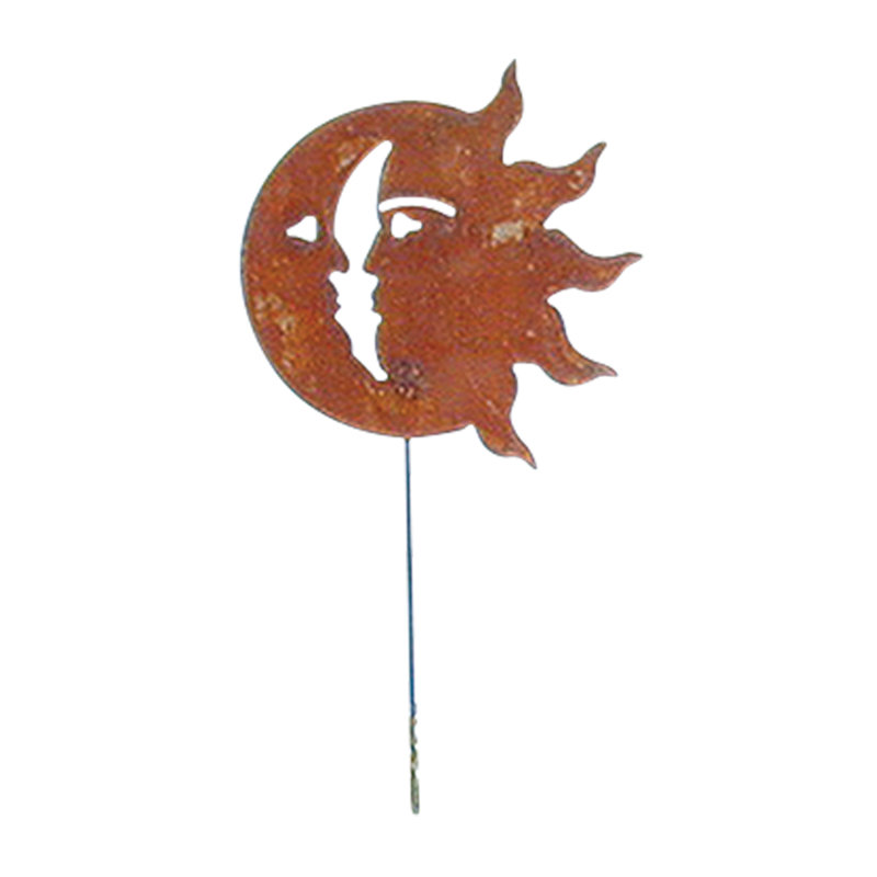 Sun/Moon - Rusted Garden Stake