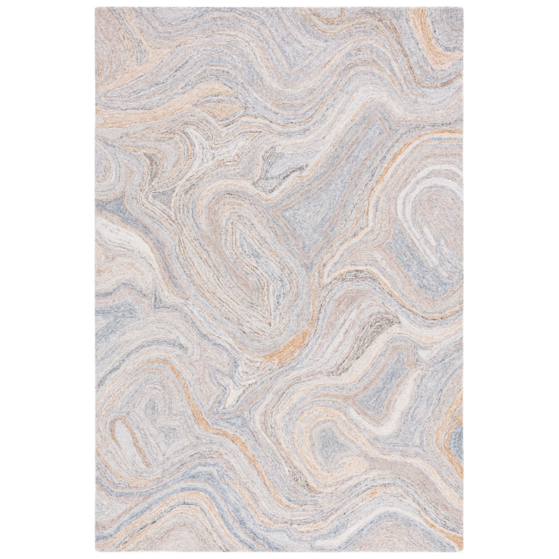 Parchette Hand Tufted Pet Yarn Pile Abstract Rug, Rectangle 6' x 9'