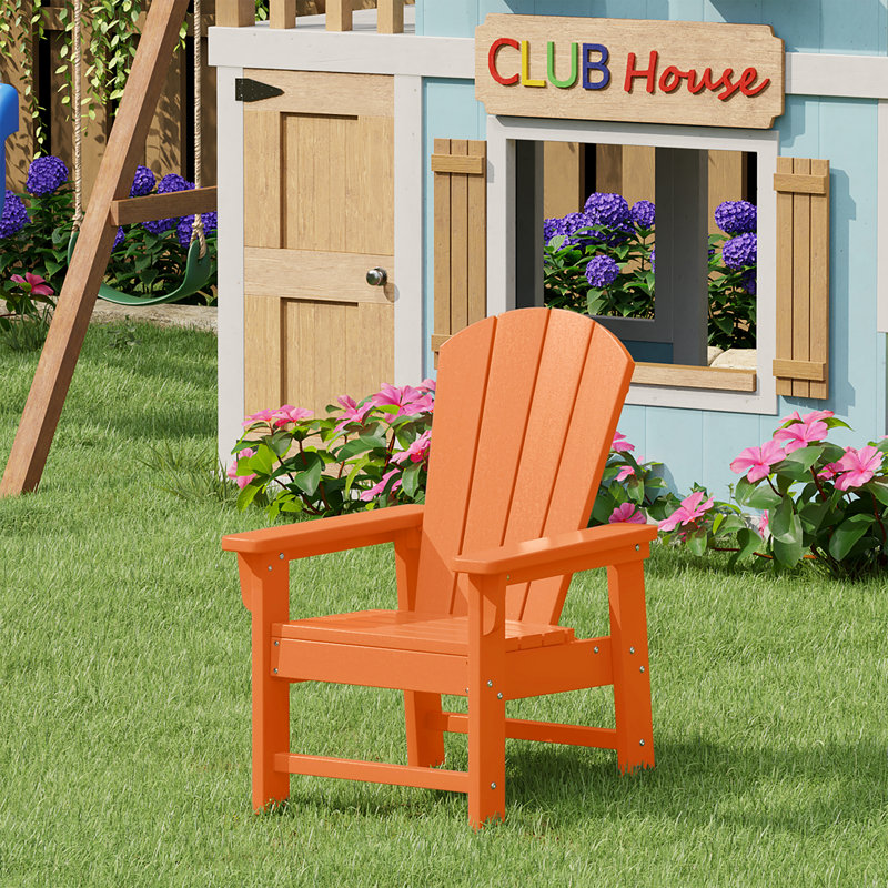 Laguna Kids All-Weather Poly Adirondack Chair, Orange