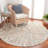 Round Desin Abstract Hand Tufted Wool Area Rug in Ivory/Grey-88088814