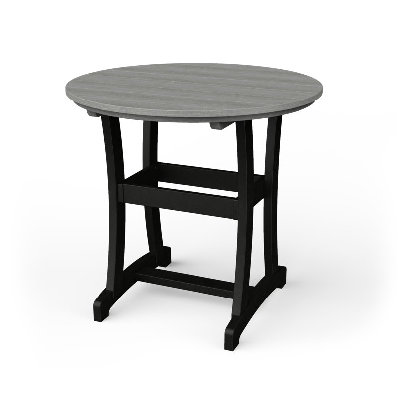 Table de bar Stella, H 42 po x l 42 po x P 42 po, Bois flotté gris / noir