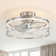 Shiey 20'' Small Enclosed Caged Ceiling Fan with Light and Remote, Low Profile Bladeless Ceiling Fan Light Fixture 6 Speed, 3 Reversible ABS Blades and Quiet Motor, Flush Mount for Indoor/Covered Outdoor