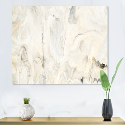«Fluid Art Waves In Shades Of Cream II», reproduction sur toile flottante