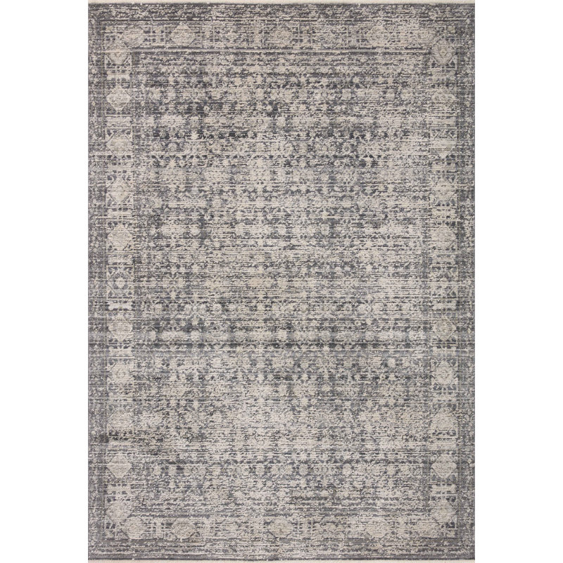 Tapis gris anthracite / colombe Amber Lewis x Loloi Alie, Rectangle 11 pi 6 po x 15 pi 7 po
