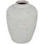 Vase décoratif texturé en céramique crème avec motif linéaire-1287249589