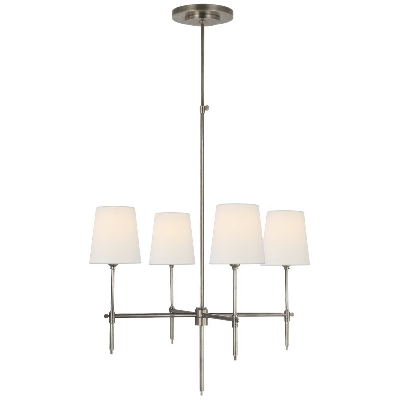 Thomas O'Brien Bryant Small Chandelier, Antique Nickel, 28" H x 26" W x 26" D, Fabric