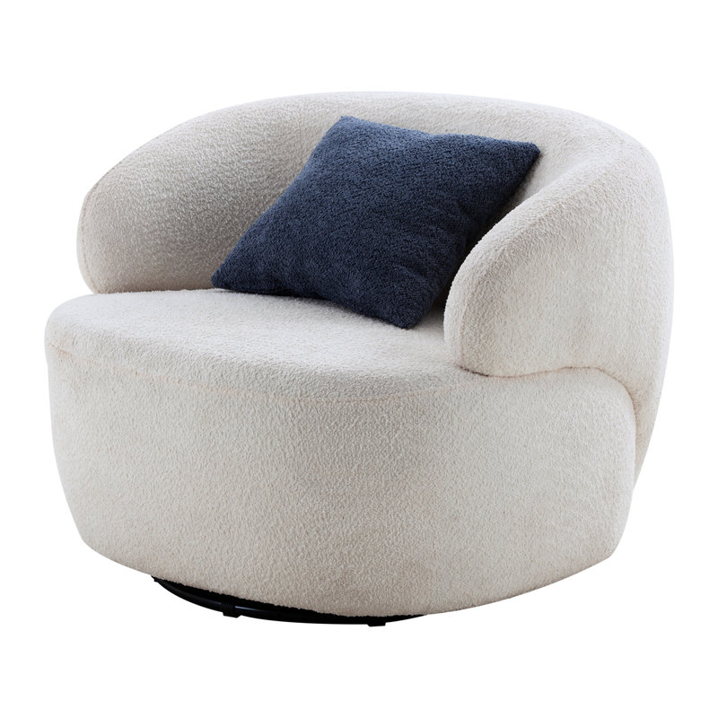 Fauteuil pivotant blanc pour petit espace - Accoudoirs confortables avec salon décoratif, chambre à coucher, espace club et