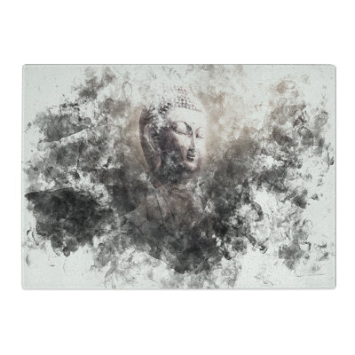 Tempered Glass Buddha in a Mist Chopping Board
