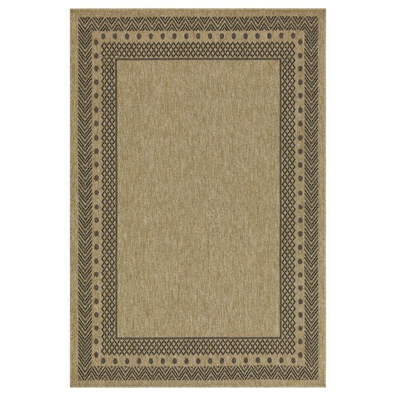 Earth GC_NTL1006 Black Indoor/Outdoor Area Rug, Rectangle 7'10" x 10'3"