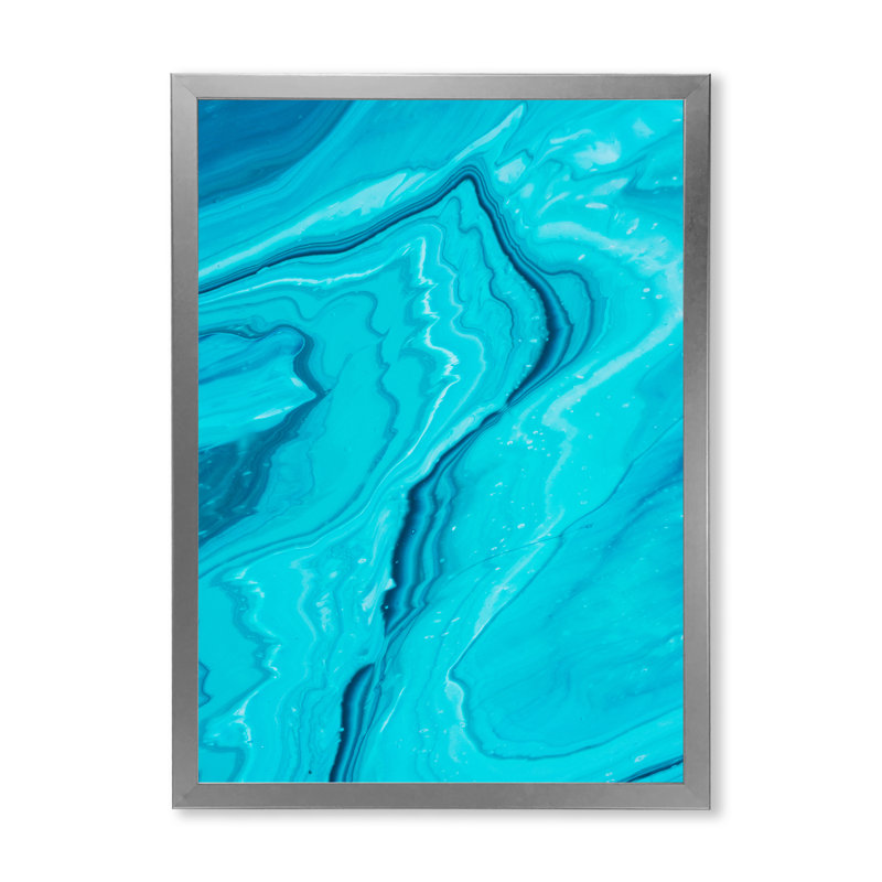 «Luxury Turquoise Marble River VII», reproduction d'art moderne sur toile, H 8 po x l 12 po x P 1 po