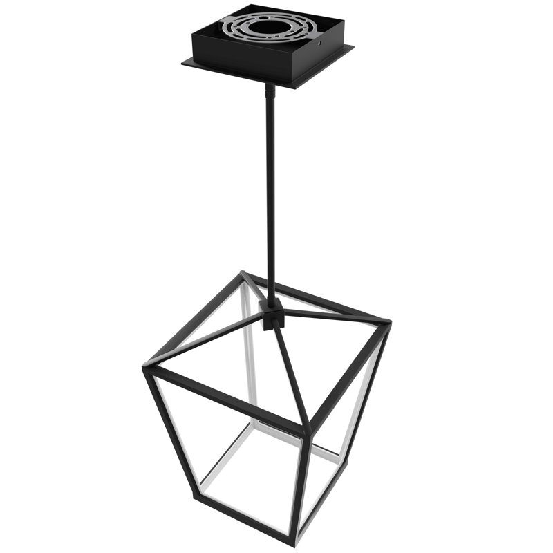 Lollar 1 - Light LED Pendant, 20" H x 13" W x 13" D, Black