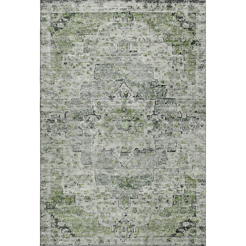 Premium Machine Washable Ashington AMF1832 Global Rug, Rectangle 10' x 14'