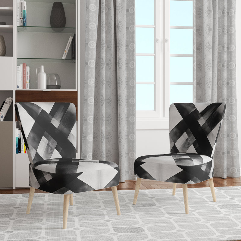 Chaise rembourrée Abstract Shapes, Chaise d'appoint sans accoudoirs