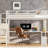 Queen Size Loft Bed With L-Shaped Desk And USB, Metal Loft Bed With Wardrobe And Adjustable Shelf, High Loft Bed With LED For Kids Teens Adults-1143045080