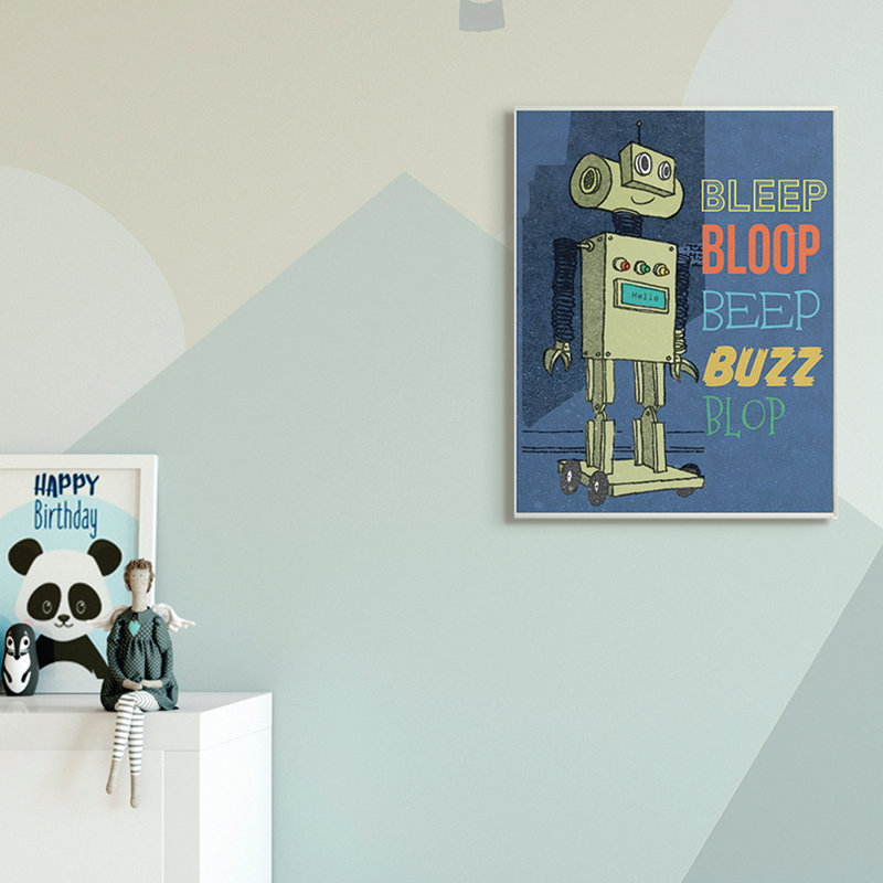 Dessin de robot Ridge Ridge Beep Bloop, Plaque murale, H 19 po x l 13 po