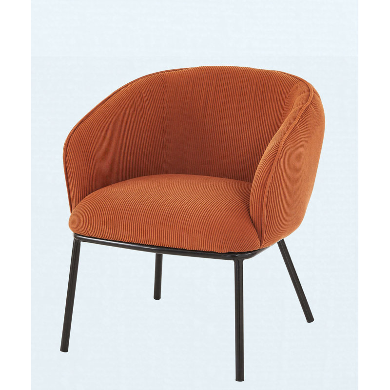 Fauteuil d'appoint moderne en velours côtelé, Orange