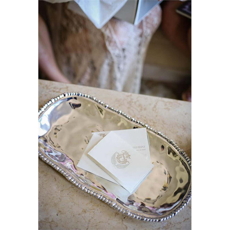 Organic Pearl Platter, 1" H x 17" L x 8.75" W