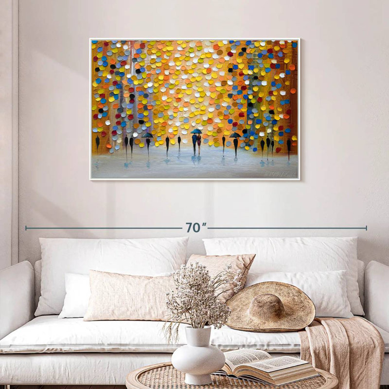 Belle pluie, Cadre flottant blanc, 43 po x 29 po