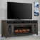 ClassicFlame Heathrow 76-In Infrared Electric Fireplace Entertainment Center in Tifton Oak