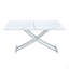 Modern Minimalist Multifunctional Lift Table With 0.8 Inch Thick MDF Desktop And Silver Metal Legs, Can Be Used As A Dressing Table, Coffee Table, Dining Table, And Office Table.
