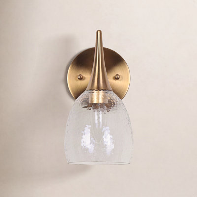 Single Light Glass Dimmable Armed Sconce