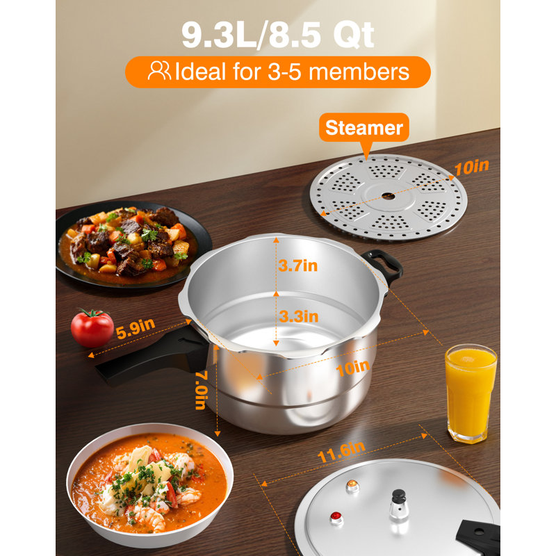 Autocuiseur et autocuiseur en aluminium de 8 pte WantJoin, 8 pintes
