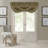 Alicia Damask Print Waterfall Tassel 52" Window Valance-376427173