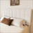 White  Boucle Floating Bed With Light