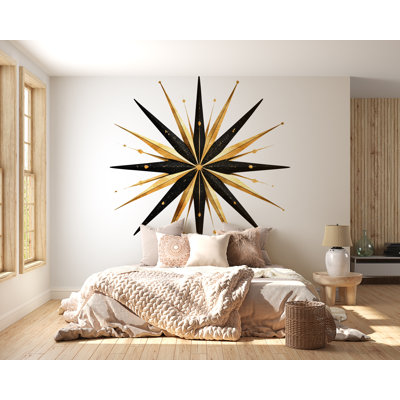 Adhésif décoratif étoile dorée dorée - Grande décoration murale céleste 025Mv