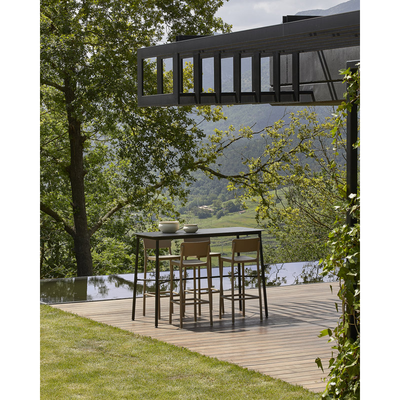 Lisboa Outdoor Bar Stool, Olive Green, 30.31"