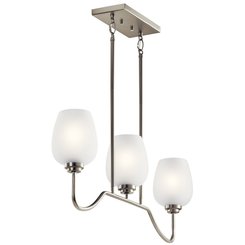 3 - Light Classic / Traditional Chandelier, Brushed Nickel
