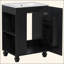 Meuble-lavabo 24 po avec lavabo, armoire de salle de bain avec tablette de porte, rangement latéral ouvert, structure en bois massif, porte à fermeture douce-379043138