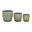 Ensemble de 3 pots de fleurs d'intérieur en céramique avec soucoupe attachée-310796359