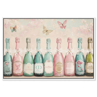 Art mural sur toile, Champagne Mint and Pink Collection