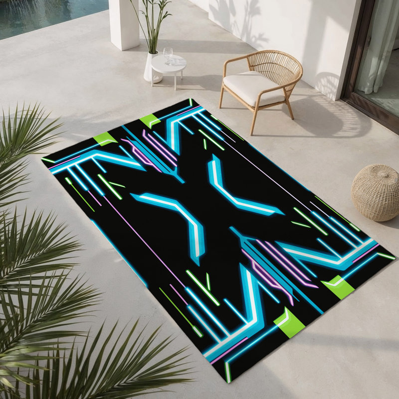 Spectral Overlay Indoor And Outdoor Area Rug, Rectangle 1'6" x 2'6"