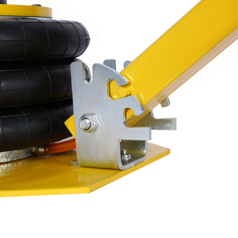 Cric gonflable 3T à 3 sacs, vérin pneumatique à 3 sacs, capacité de levage de 16 en 6 600 lb, terrain facile à replier, Jaune