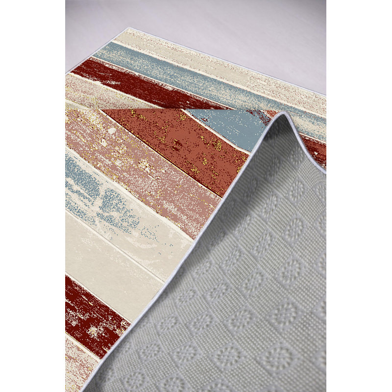 Eco-Friendly Area Rug (5.9 x 9.2 ft), 100% Polyester, 650 g/m² | Antibacterial, Non-Slip PVC Dot Underside, 0.2 in Pile Height | Machine Washable, Digital Print Design for Modern Home Décor, Durable & Easy Care