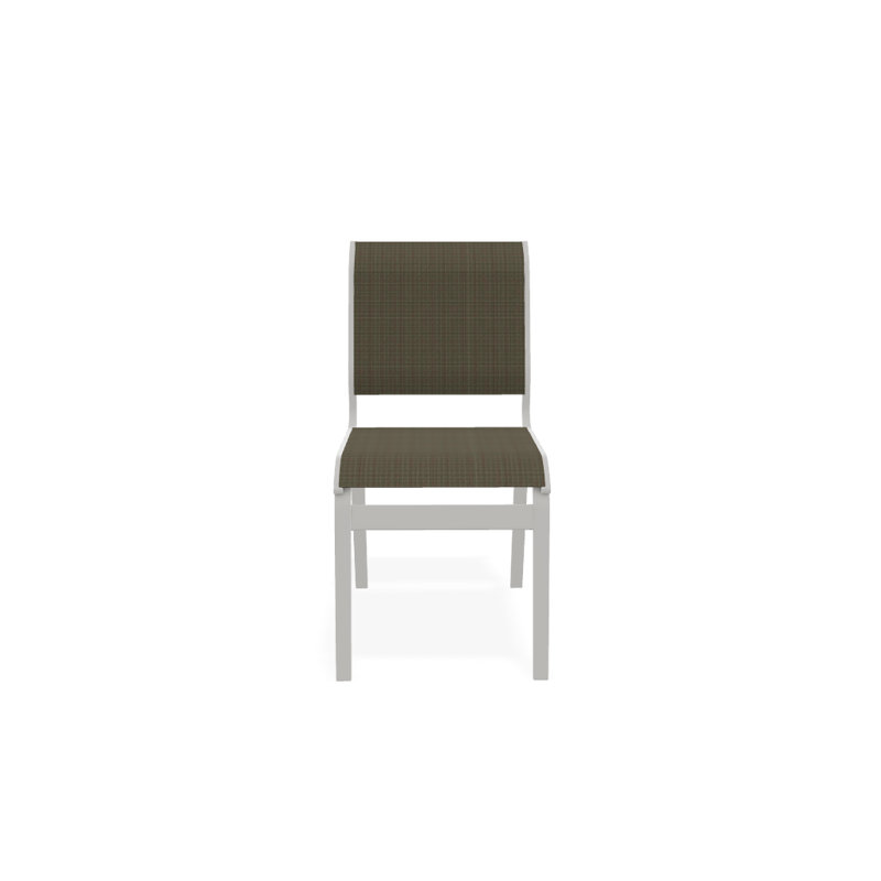 Chaise d'appoint de salle à manger Hiraku, Tweed Sunbrella® brun, Neige texturée